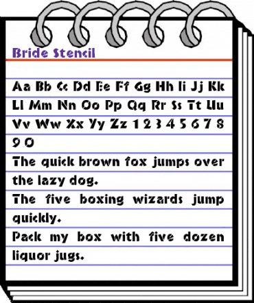 Bride Stencil Regular animated font preview