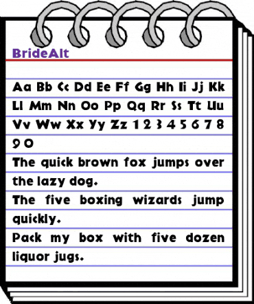 BrideAlt Regular animated font preview