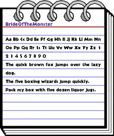 BrideOfTheMonster Regular animated font preview