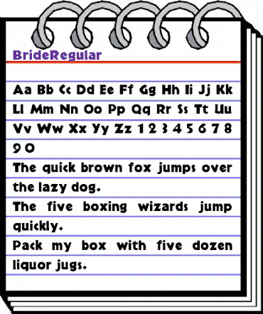 BrideRegular Regular animated font preview