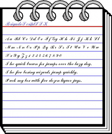 BrigadeScriptSSK Regular animated font preview
