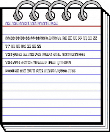 Brigadier Negative Regular animated font preview Brigadier Negative Regular animated font preview