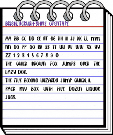 Brighly Crush Shine animated font preview Brighly Crush Shine animated font preview