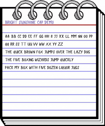 Bright Sunshine Cap Demo Regular animated font preview
