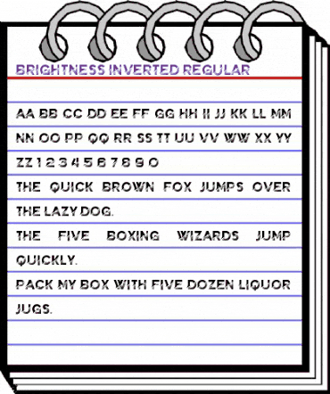 Brightness Inverted Regular animated font preview Brightness Inverted Regular animated font preview