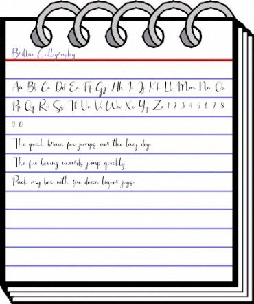 Brillia Calligraphy Regular animated font preview Brillia Calligraphy Regular animated font preview