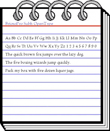 Brioso Pro Subhead animated font preview