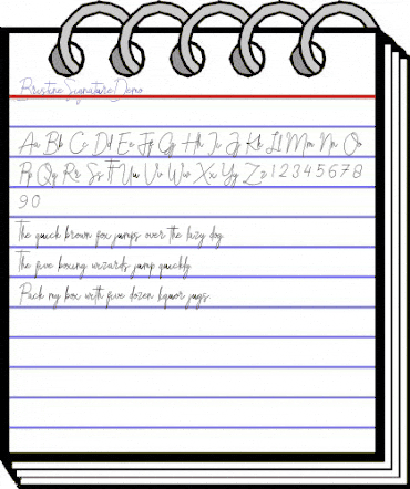 Bristine Signature Demo Regular animated font preview Bristine Signature Demo Regular animated font preview