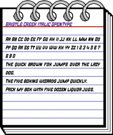 Bristle Creek Italic Regular animated font preview Bristle Creek Italic Regular animated font preview