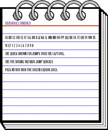 BritannicComDMed Regular animated font preview BritannicComDMed Regular animated font preview