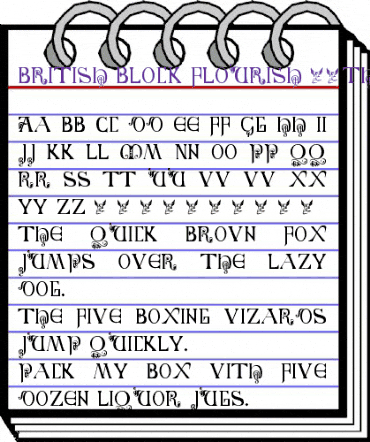 British Block Flourish 10th Regular animated font preview