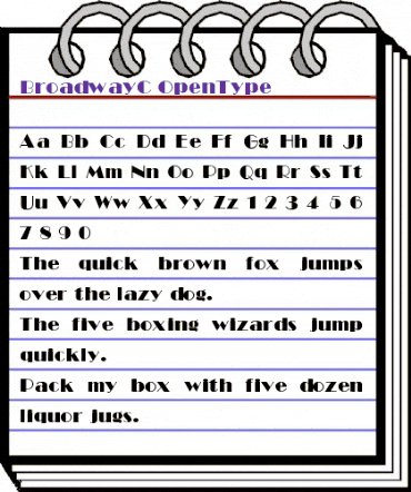 BroadwayC Regular animated font preview