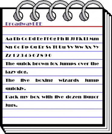 BroadwayDEE Regular animated font preview BroadwayDEE Regular animated font preview