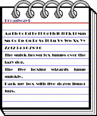 BroadwayP Regular animated font preview BroadwayP Regular animated font preview