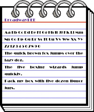 BroadwayPEE Regular animated font preview BroadwayPEE Regular animated font preview