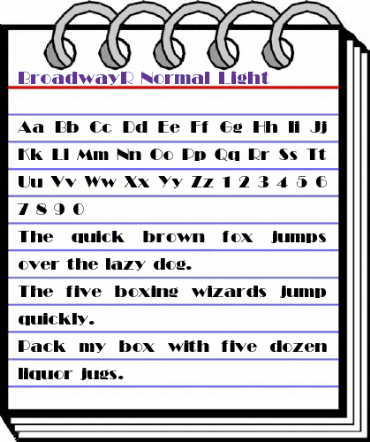 BroadwayR Normal Light animated font preview BroadwayR Normal Light animated font preview