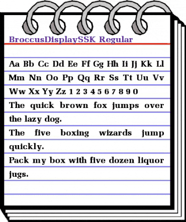 BroccusDisplaySSK Regular animated font preview