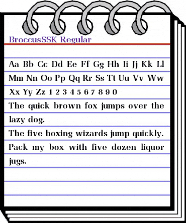 BroccusSSK Regular animated font preview