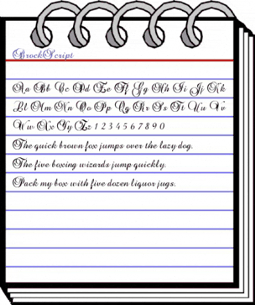 BrockScript Regular animated font preview