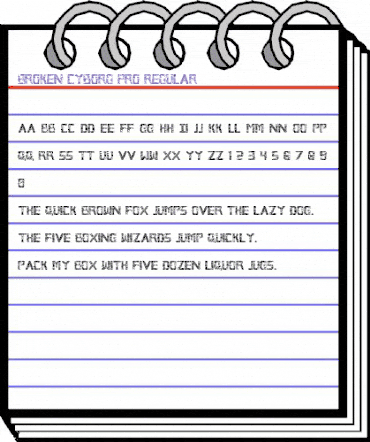 Broken Cyborg Pro Regular animated font preview Broken Cyborg Pro Regular animated font preview