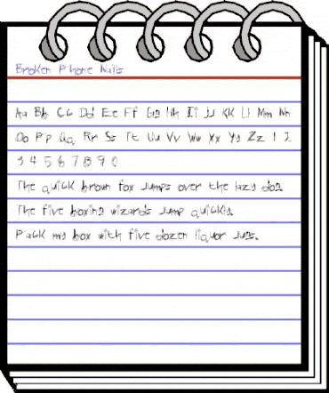 Broken Phone Nails Regular animated font preview