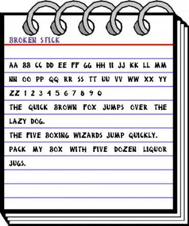 Broken Stick Normal animated font preview