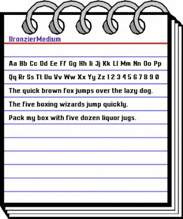 Bronzier Medium animated font preview