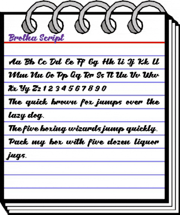 Brotha Script Regular animated font preview