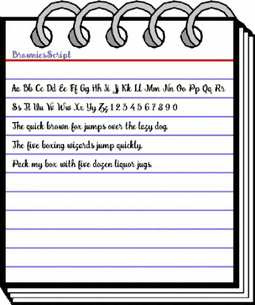Brownies Script Regular animated font preview