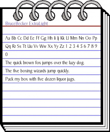 BruceBecker-ExtraLight Regular animated font preview