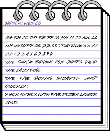 Brush Wedco Regular animated font preview