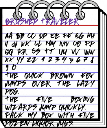 Brushed Traveler Regular animated font preview