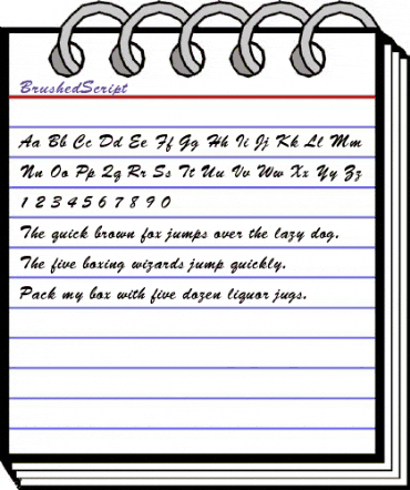 BrushedScript Regular animated font preview BrushedScript Regular animated font preview
