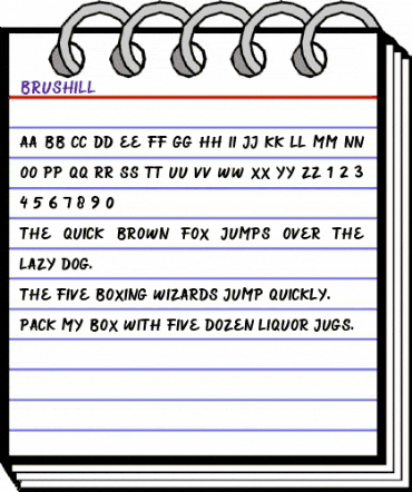 Brushill Regular animated font preview