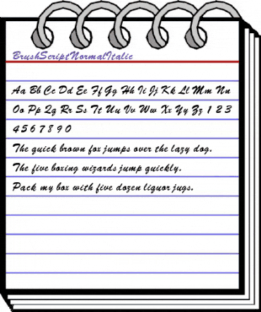 BrushScriptNormalItalic Regular animated font preview