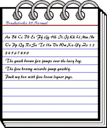Brushstroke 35 Normal animated font preview