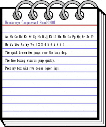 Bruskovaya Compressed Plain animated font preview
