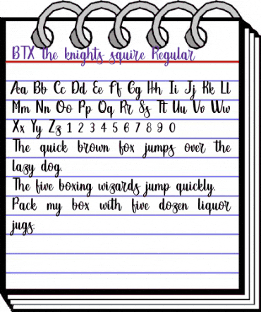 BTX-the-knights-squire Regular animated font preview