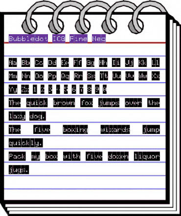 Bubbledot ICG Fine Neg Regular animated font preview