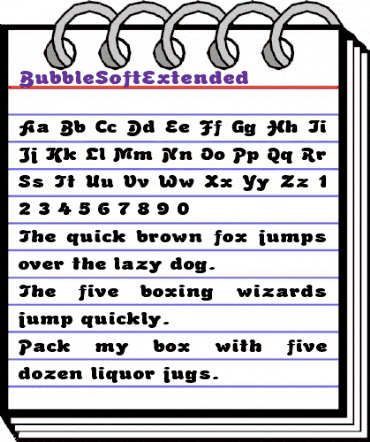 BubbleSoftExtended Regular animated font preview