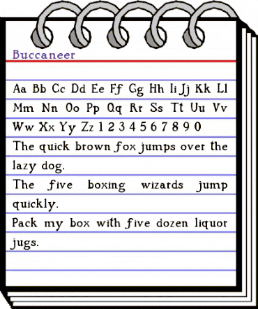 Buccaneer Regular animated font preview