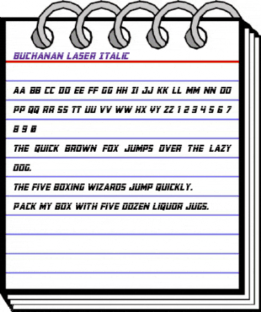 Buchanan Laser Italic Italic animated font preview Buchanan Laser Italic Italic animated font preview