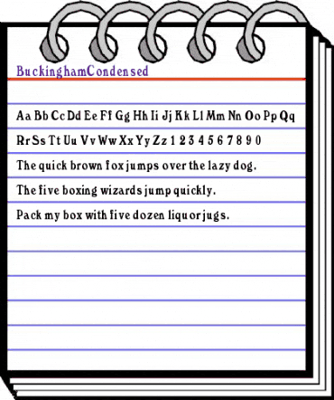 BuckinghamCondensed Regular animated font preview