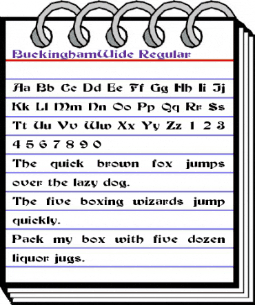 BuckinghamWide Regular animated font preview