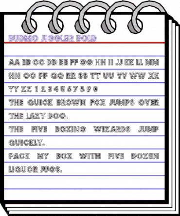 Budmo Jiggler Bold animated font preview