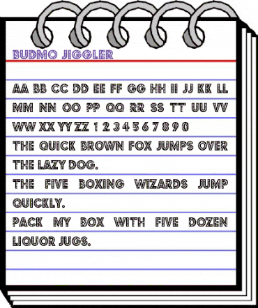 Budmo Jiggler Regular animated font preview