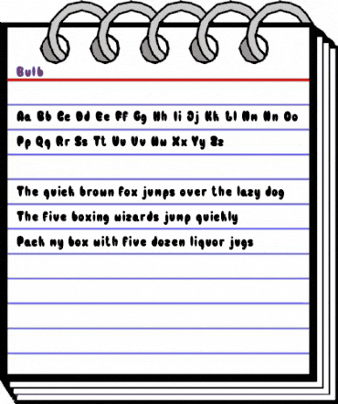 Bulb Regular animated font preview