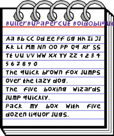 BullerBuPapercut Bold Italic animated font preview