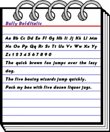 Bully BoldItalic animated font preview