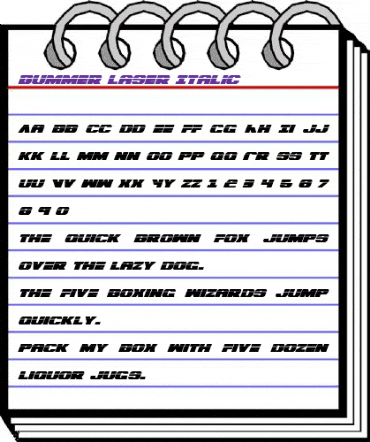 Bummer Laser Italic Laser Italic animated font preview Bummer Laser Italic Laser Italic animated font preview